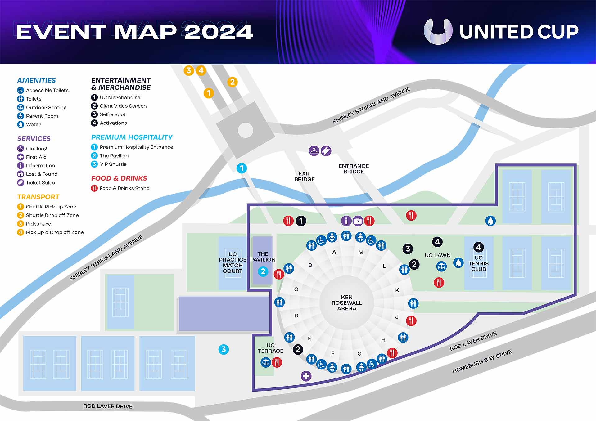 United Cup Sydney map