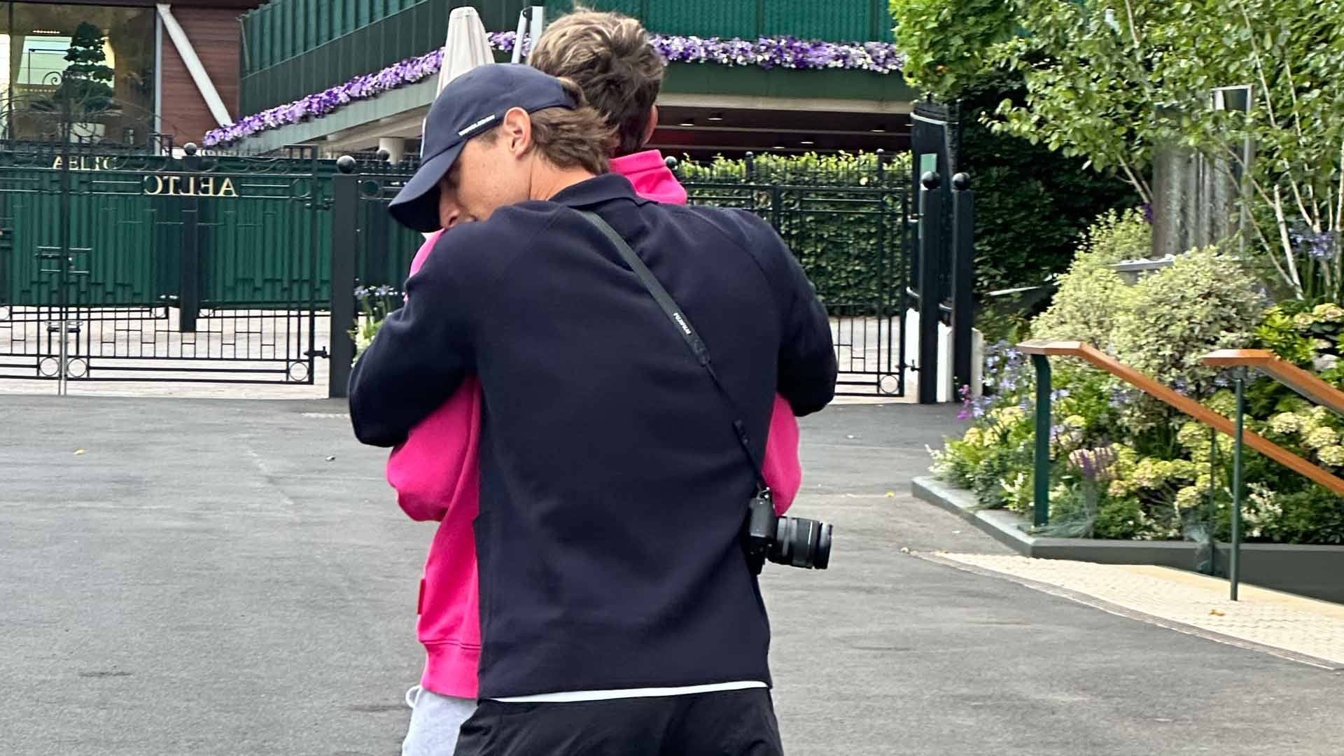 Flavio Cobolli and Edoardo Bove at Wimbledon in 2024.