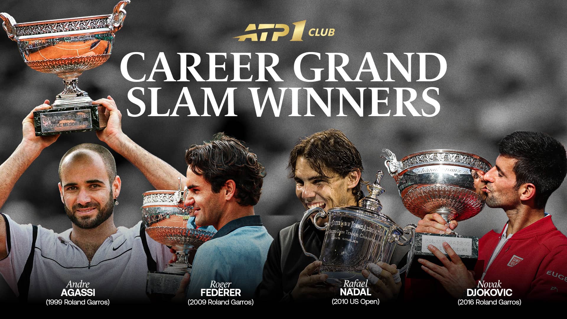Andre Agassi, Roger Federer, Rafael Nadal, Novak Djokovic