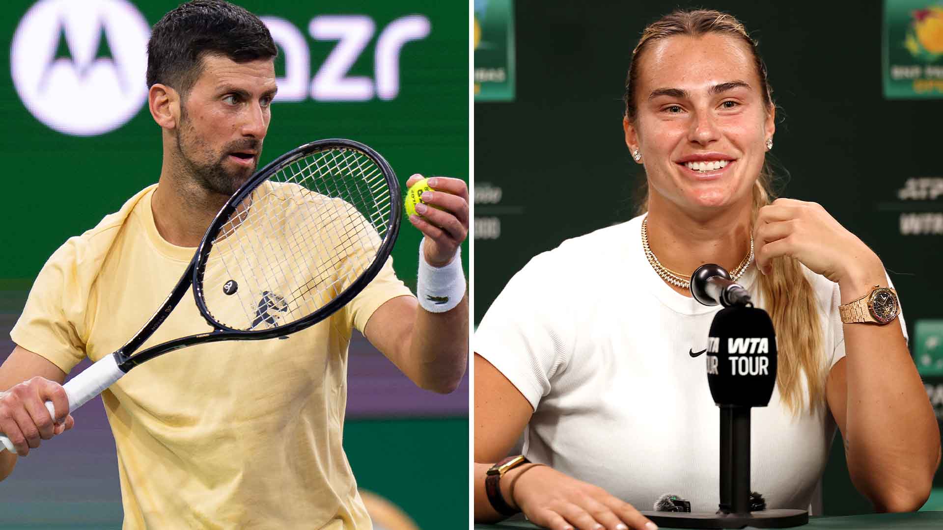 Novak Djokovic, Aryna Sabalenka