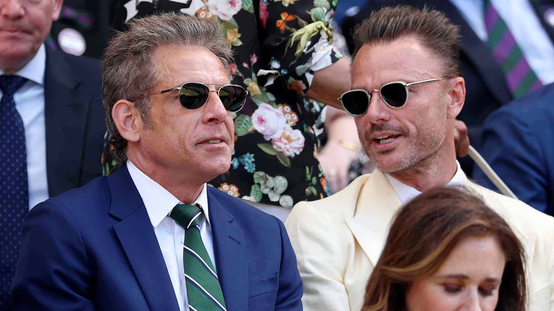Ben Stiller and Ben Curtis at the Wimbledon final.