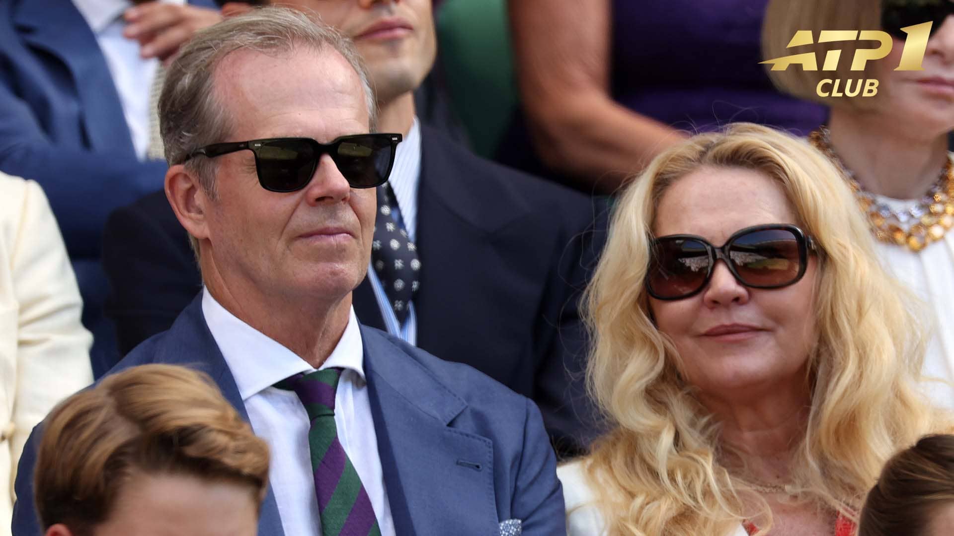 Stefan Edberg with wife Annette Edberg at Wimbledon final.