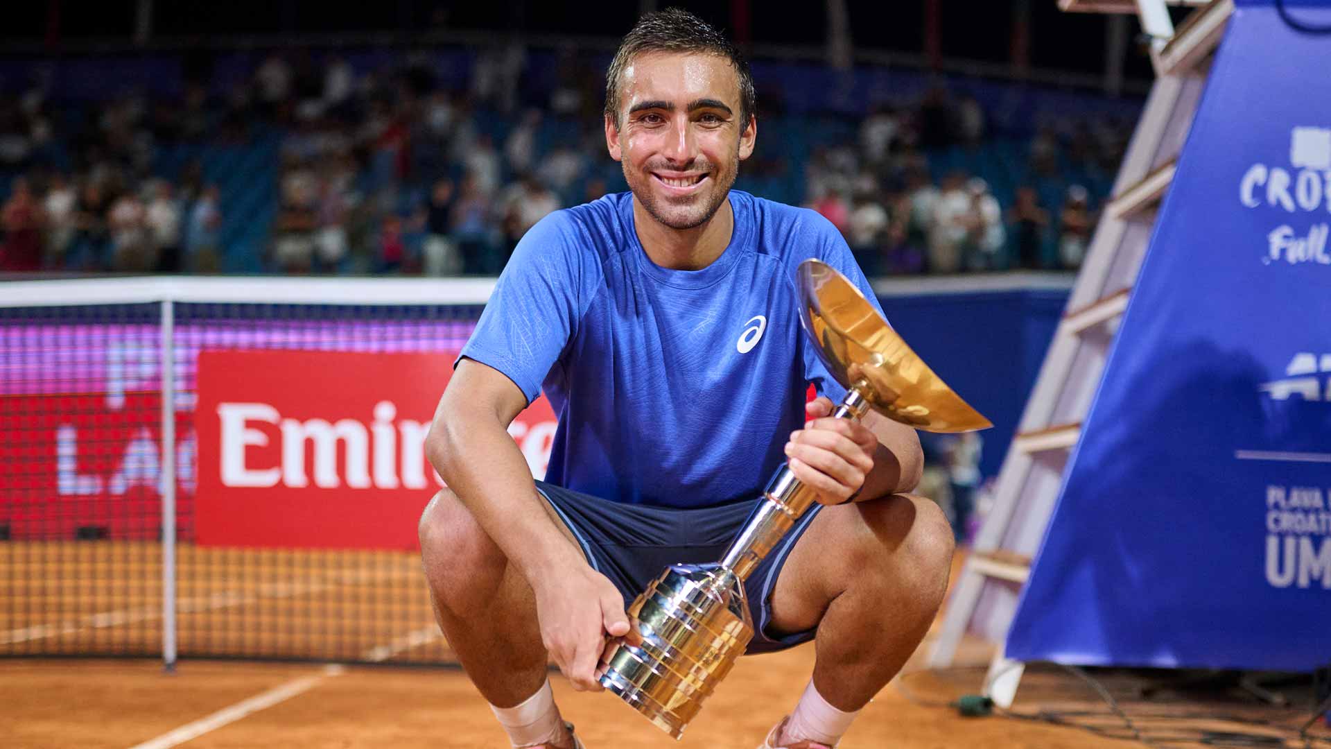 Daniel Merida is crowned champion at the ATP 250 event in Umag, Croatia.