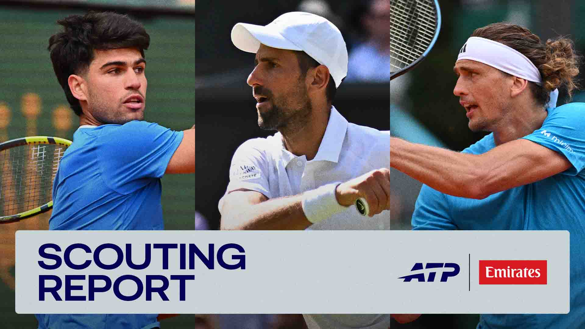 Carlos Alcaraz, Novak Djokovic, Alexander Zverev