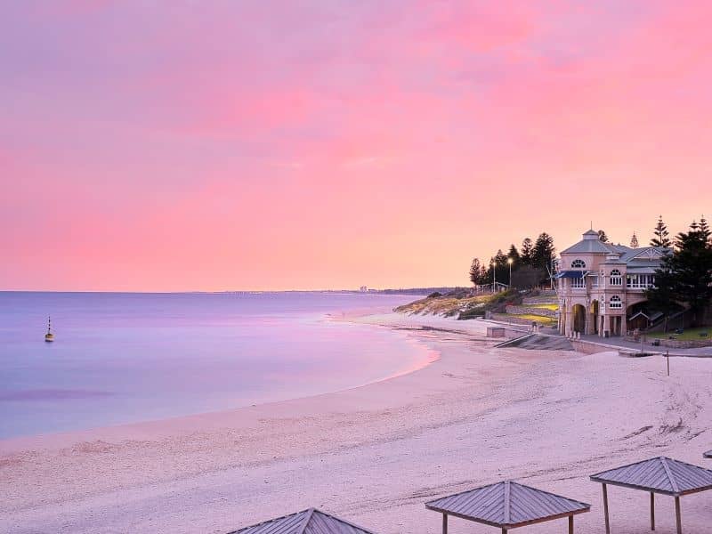 Perth beach with white sand and Indian Ocean